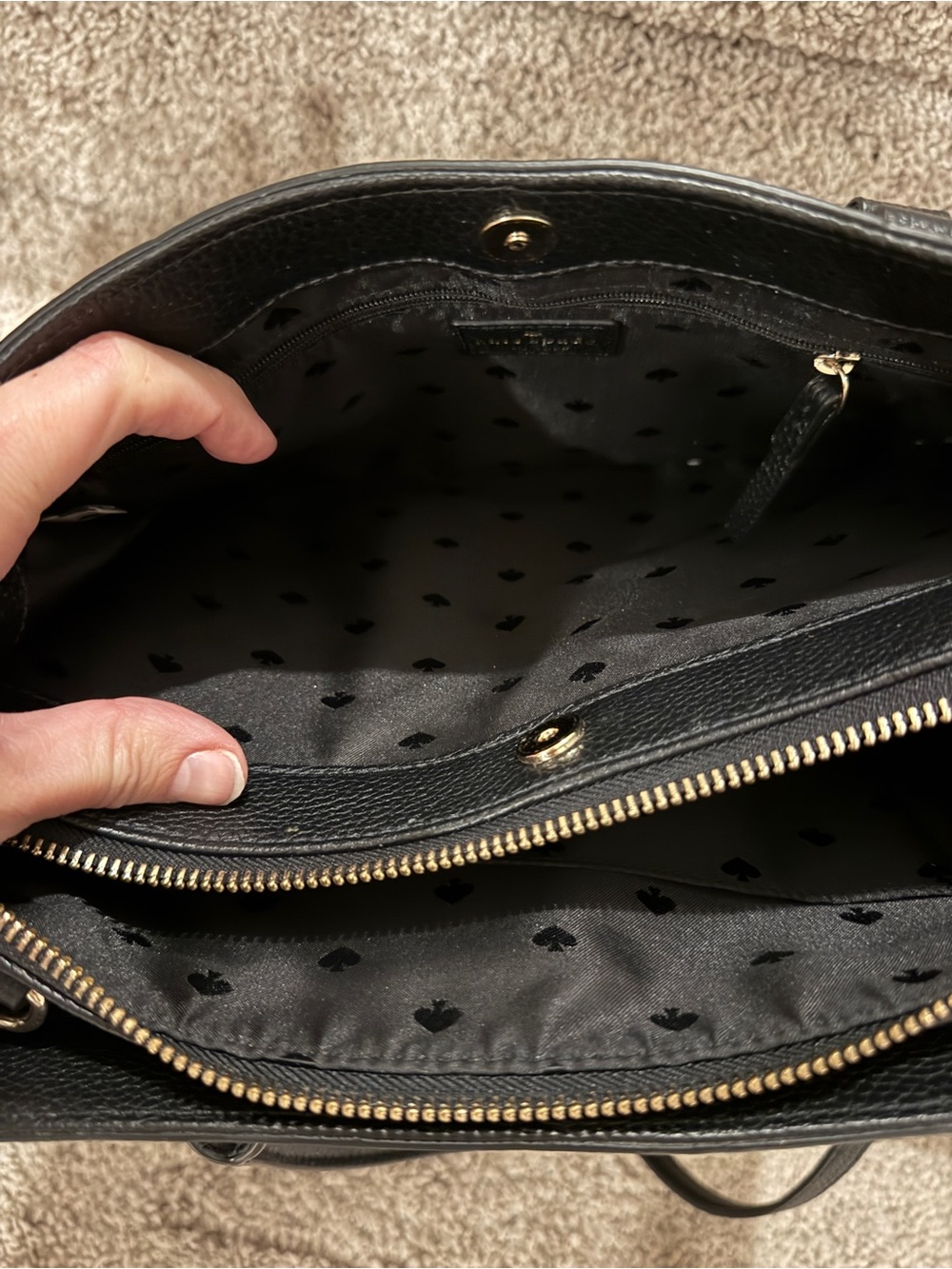 Kate Spade New York Black Pebbled Leather Kyla Satchel Shoulder Bag Crossbody - Picture 3 of 11